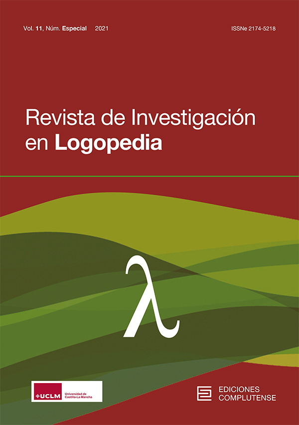 Cubierta Revista de Investigación en Logopedia Vol 11. Núm. Especial (2021)