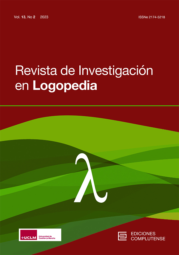Cubierta Revista de Investigación en Logopedia vol 13-2 (2023)