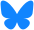 Es el logo de Bluesky: una mariposa de color azul